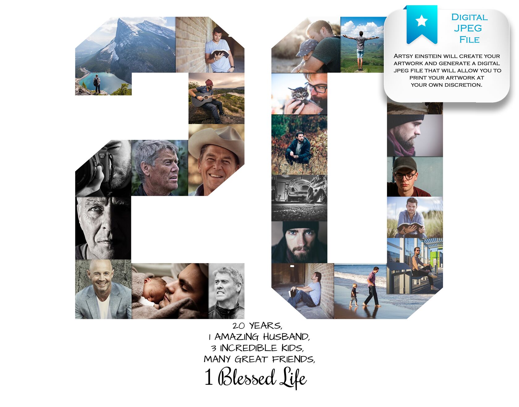20th Birthday Collage Digital File