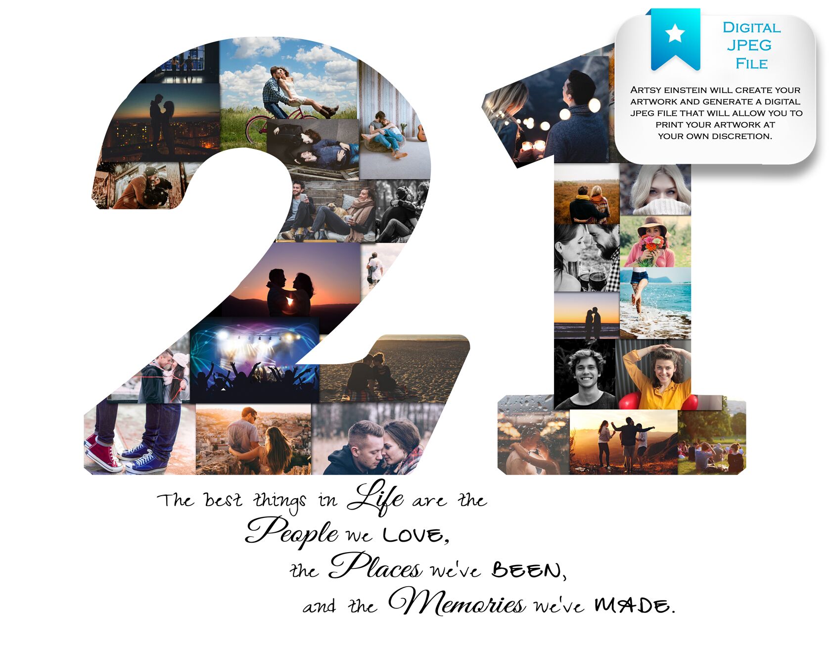 21st Birthday Collage Digital File