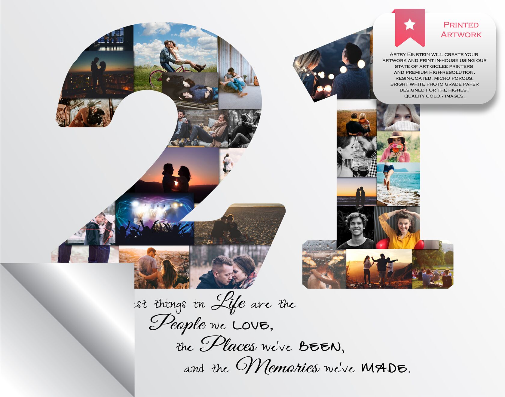 21st Birthday Collage Printed Version