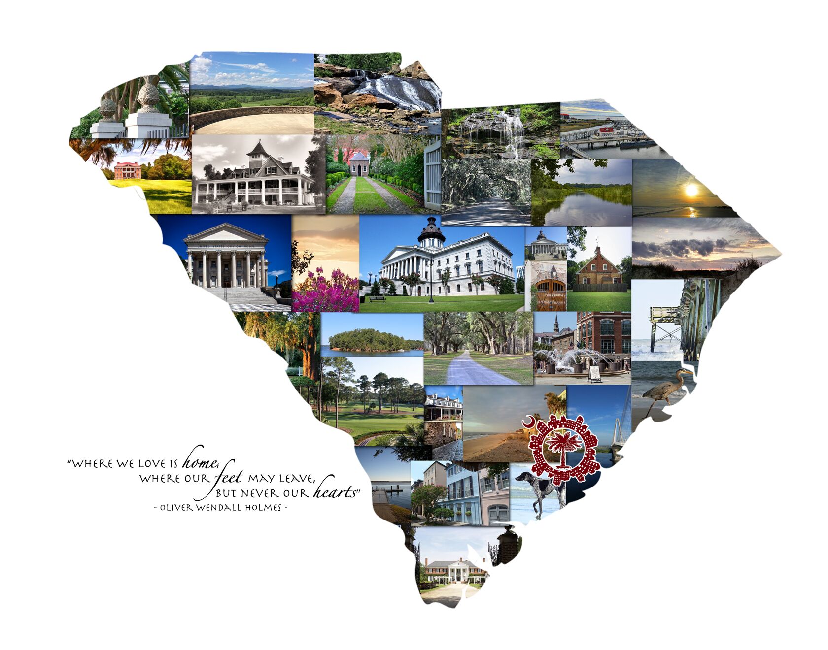 Charleston SC Photo Collage: Palmetto Moon | Carolina